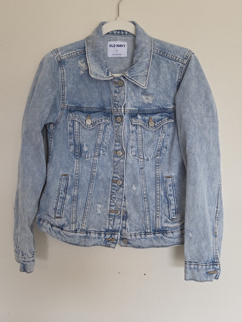 Old Navy Faded Light Blue Denim Jacket - Women